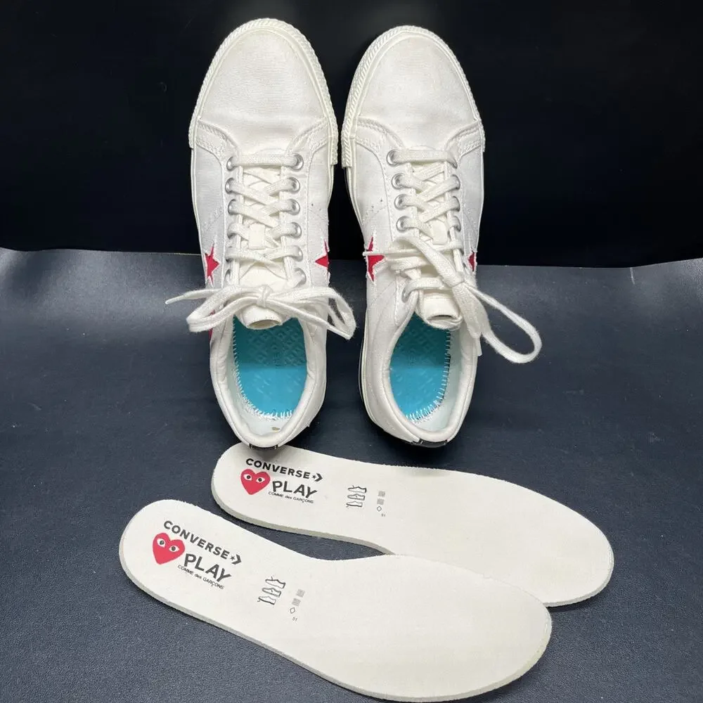 Converse Specialty Collab Comme des Garçons Play x Converse One Stars EUC Sz 10.